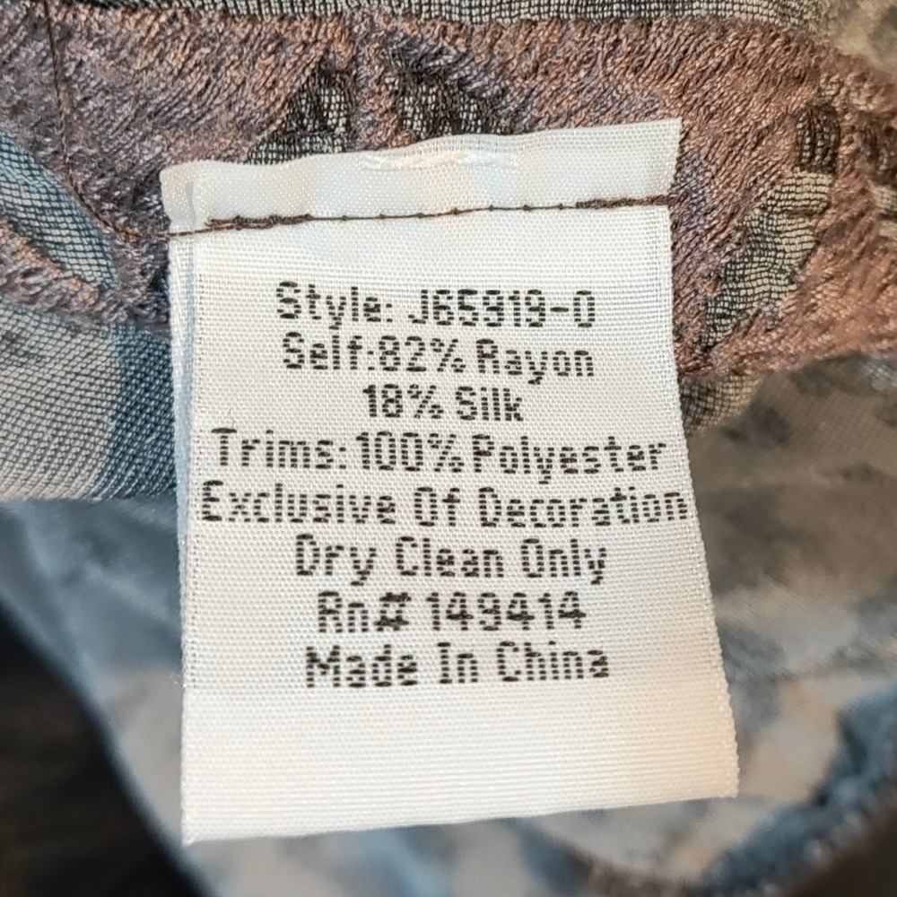 JW Los Angeles Johnny Was Gray Leopard Velvet Silk Blend Jogger Pants Boho Large - Picture 9 of 9